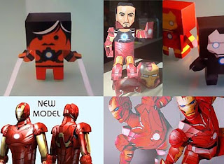 Iron man hecho con cartón reciclado