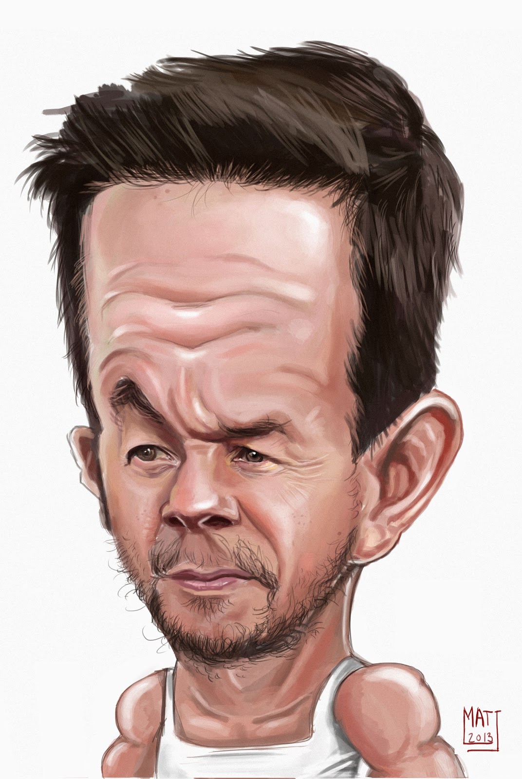 Matt Ryder Caricature: Mark Wahlberg caricature