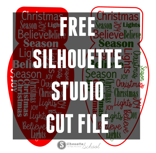 Free Silhouette Studio Cut file for Christmas word art download free design file