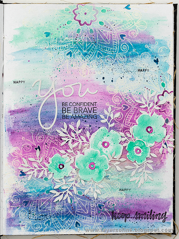 Layers of ink - Forget me not journal page tutorial by Anna-Karin