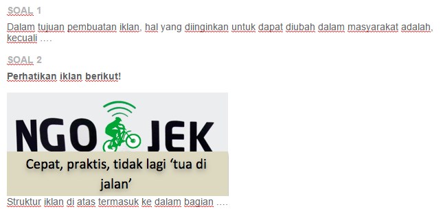 Contoh Soal Struktur Teks Iklan Asep Respati