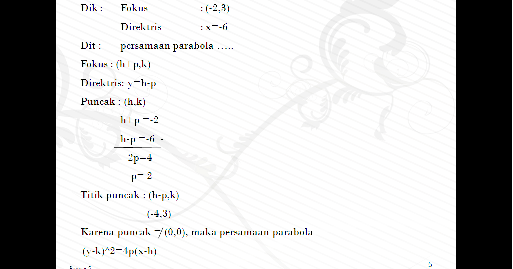 Kumpulan Rumus Parabola Matematika Meteran k Kumpulan Rumus Parabola Matematika Meteran k