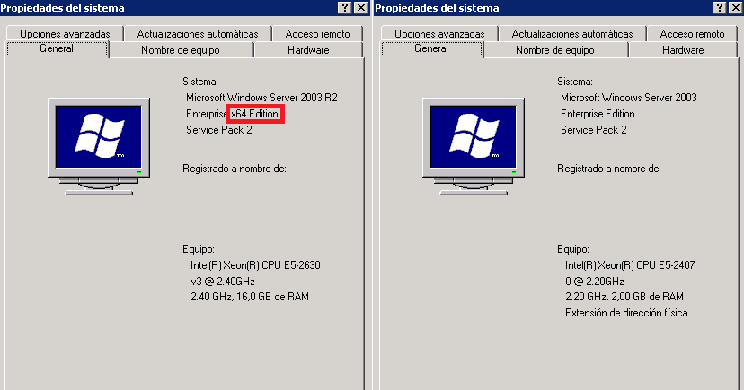 windows server 2003 32 or 64 bit