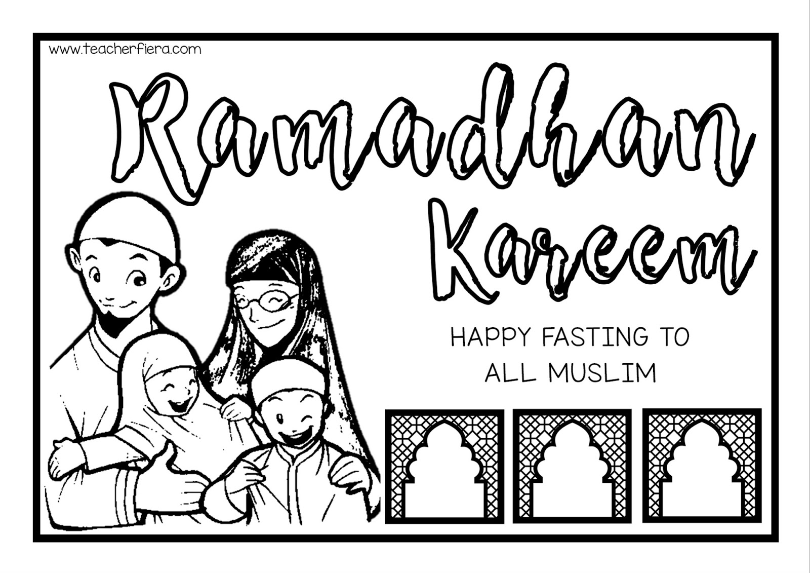 RAMADHAN KAREEM COLOURING SHEETS