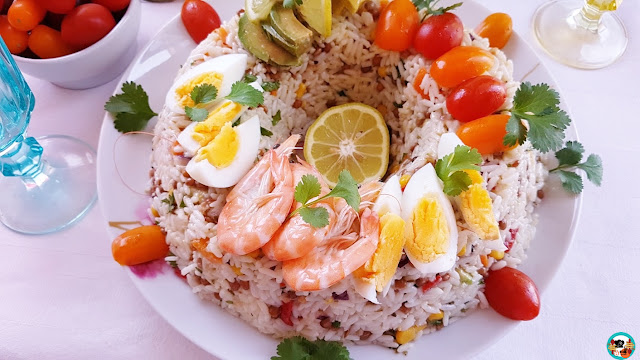 Ensalada de arroz en corona