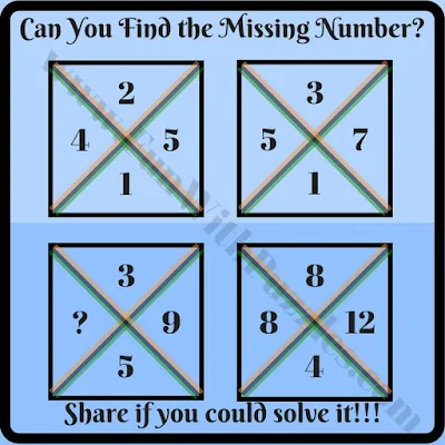 Can you find missing number math brain teaser riddle?