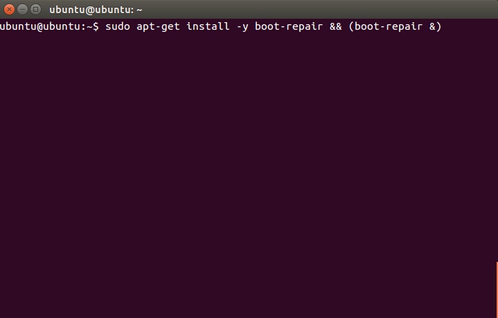 Ubuntu Boot Repair その29 - Ubuntu 14.04のライブメディアから起動したUbuntuにBoot Repairを