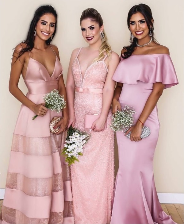 vestido rosa quartzo madrinha