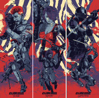 Acidfree Gallery Hasbro Screen Print Series - G.I. Joe Variant Triptic by Grzegorz Domaradzki: Duke, Scarlett & Snake Eyes