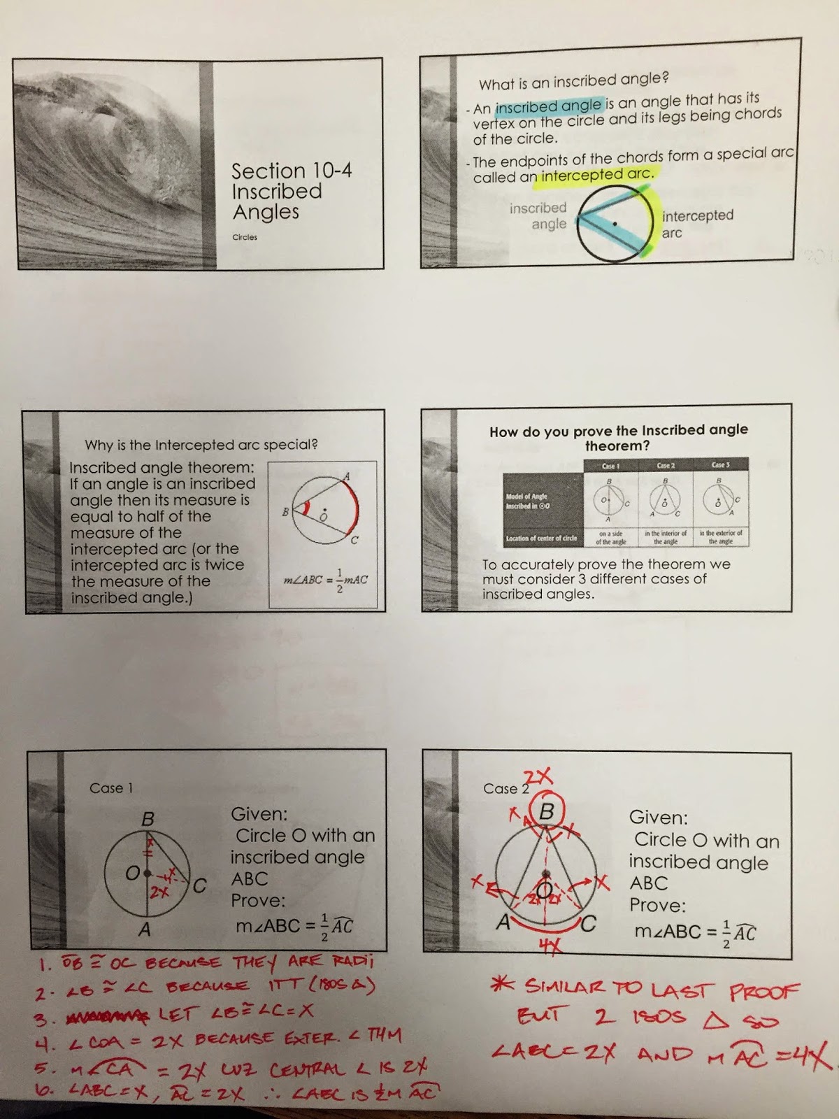 Unit 10 Circles Homework 5 Inscribed Angles Answers : Honors Geometry - Vin...