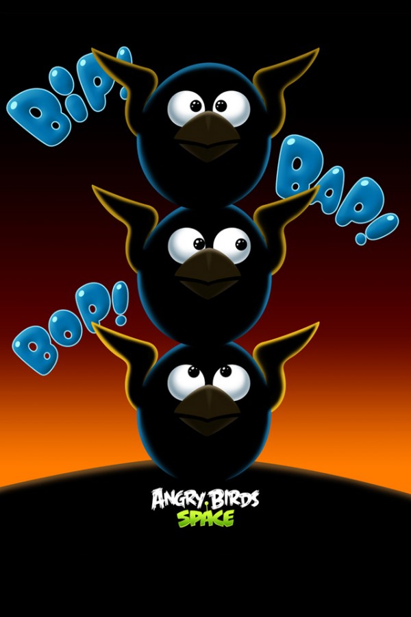 Angry Birds Space  Blue Birds iPhone Wallpaper