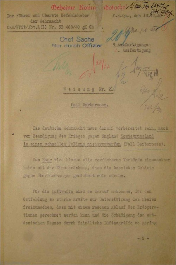 German field marshals worldwartwo.filminspector.com Fuhrer Directive No. 21 Operation Barbarossa