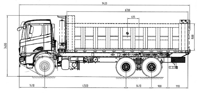 Gambar Skema Truk Hino-samping