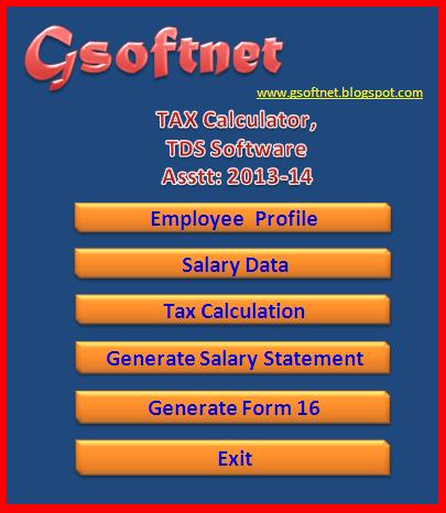 Free  Software 2013 Download on Free Download Tax Calculator   Form 16 Software For Asstt  Year 2013