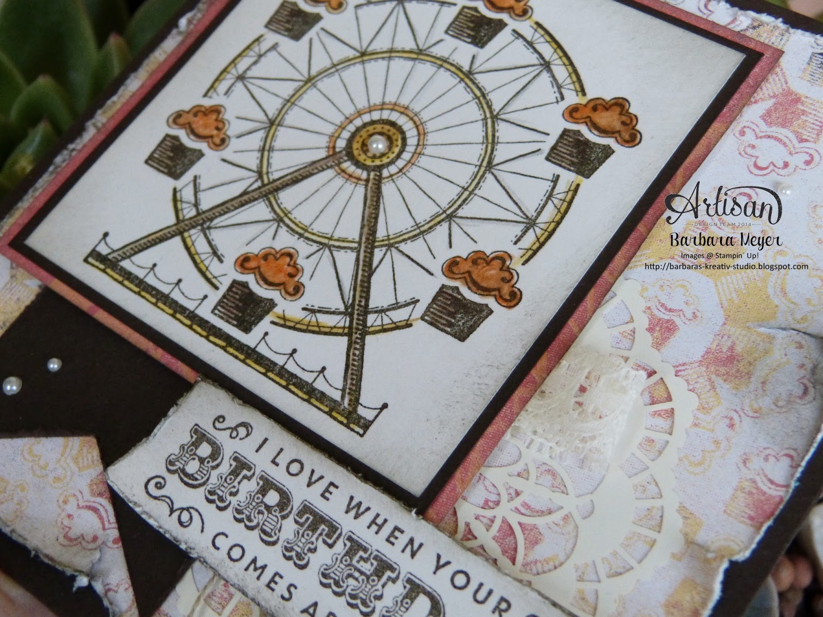 VintageGeburtstagskarte Karussell