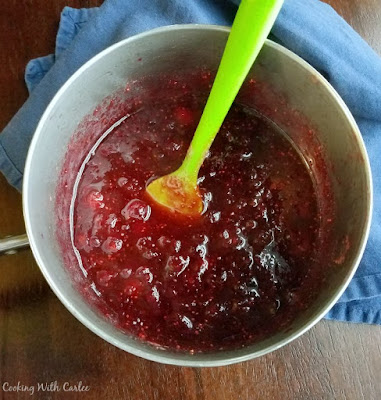 saucepan of maple cranberry sauce
