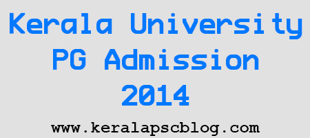 Kerala University PG Admission 2014