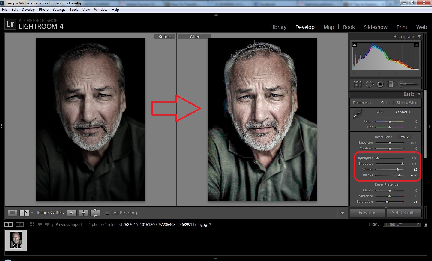 Creating HighTone Effect in Portraits using Adobe Lightroom