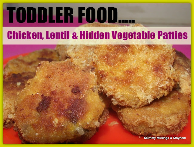 toddler food, chicken and lentil patties