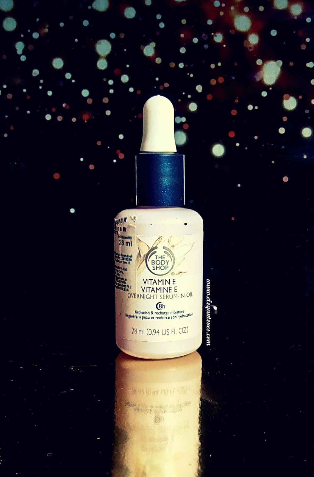 Review of The Body Shop’s Vitamin E Overnight SeruminOil Elegant Eves