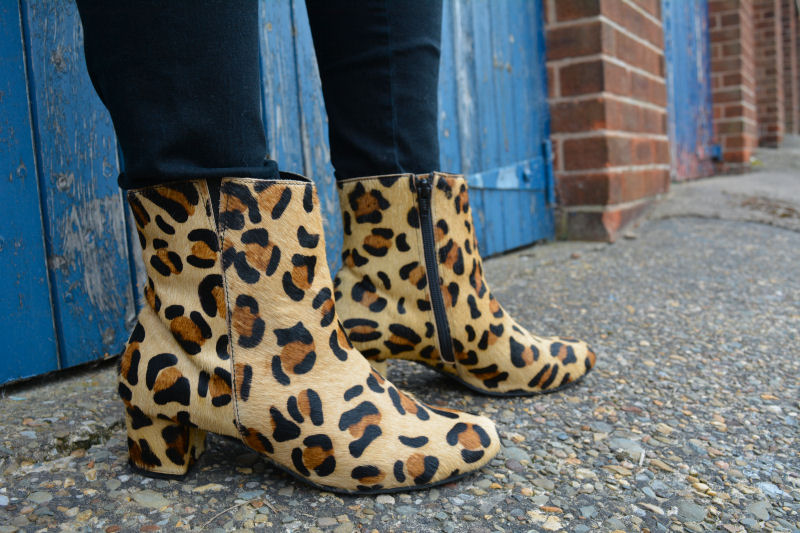 Warehouse leopard boots