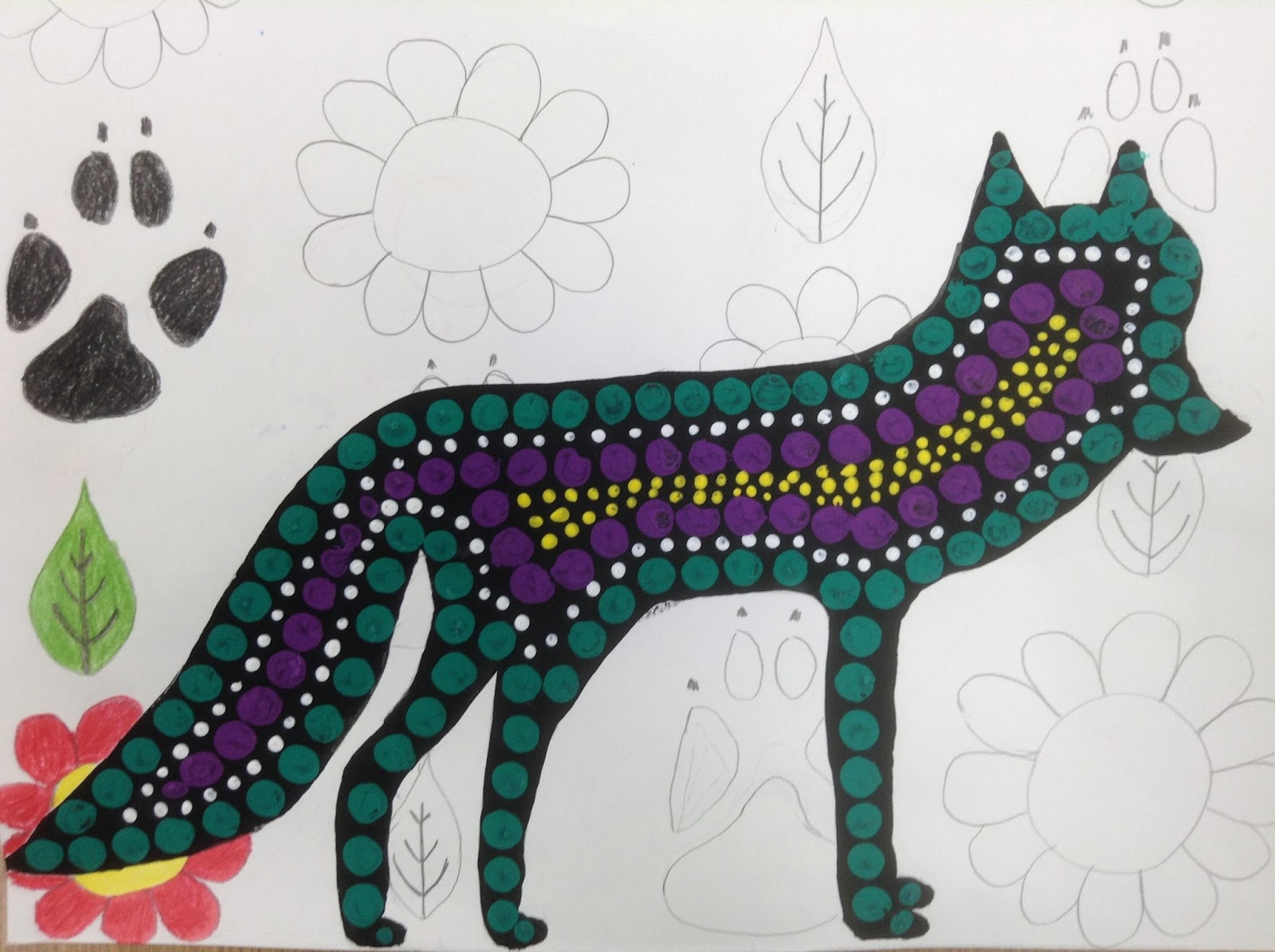 Jerdee's Art Classes: Animals in Art | Silhouette Dot Paintings