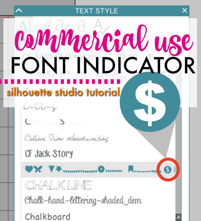 Commercial Use Font Indicator in Silhouette Studio in V4.2...Kinda