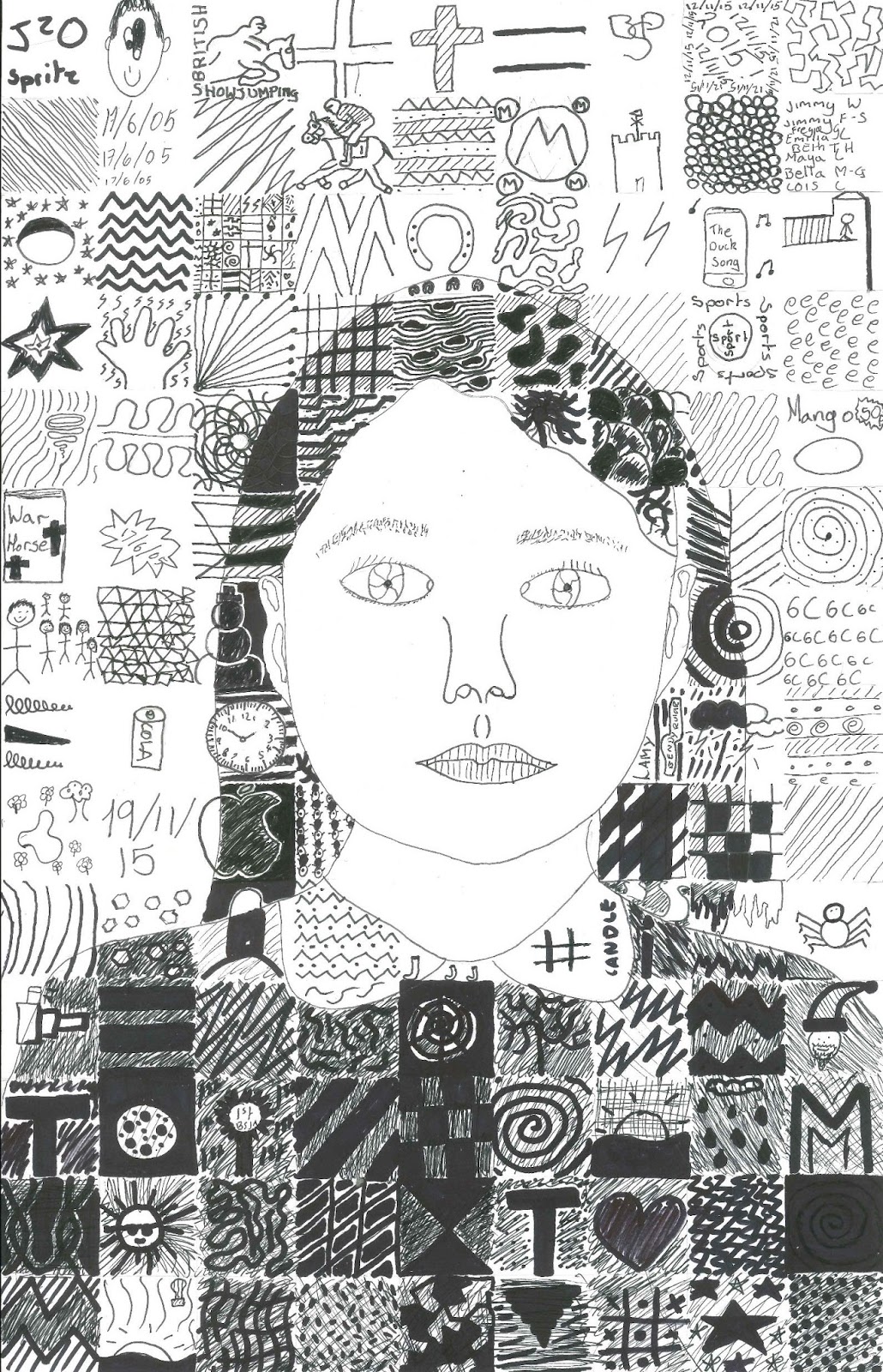 beaudesert-art-year-6-chuck-close-portraits