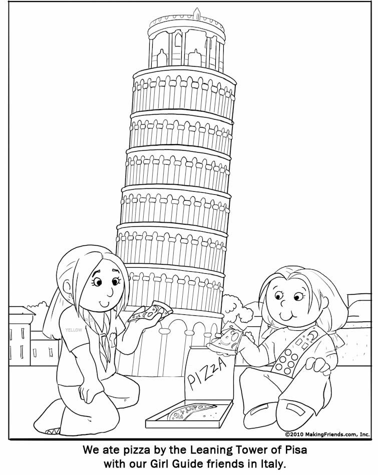 Kids Page Italian Girl Guide Coloring Pages