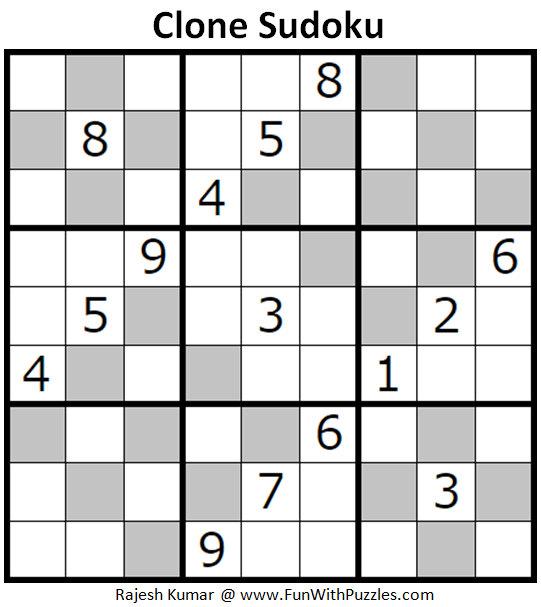 Clone Sudoku Puzzle (Fun With Sudoku #282)