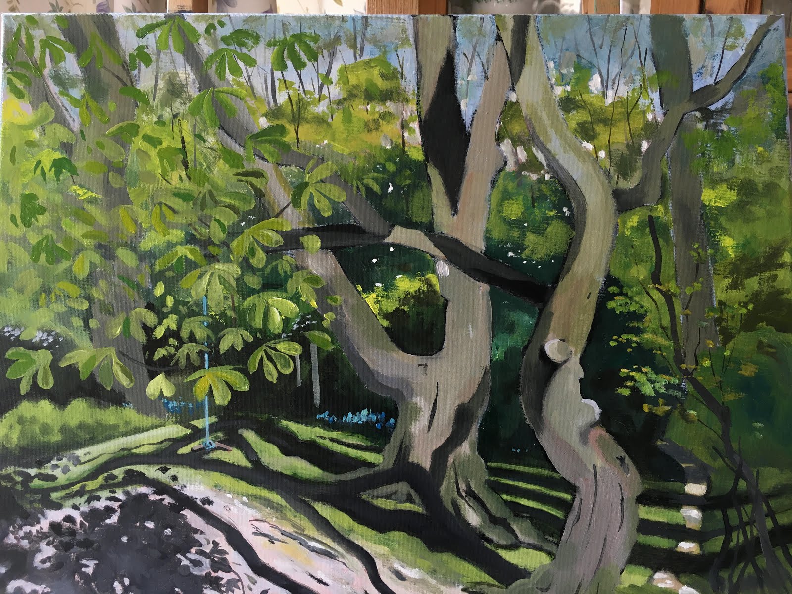Video, Paintining of two ash trees