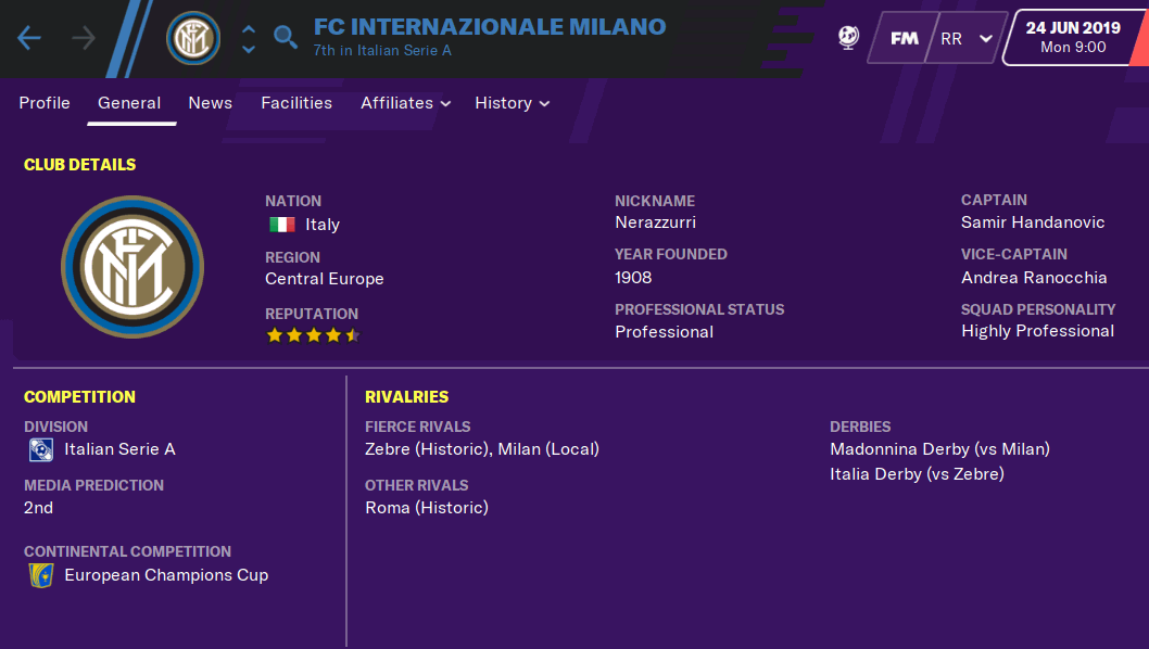 FM20 Team Guide - Inter