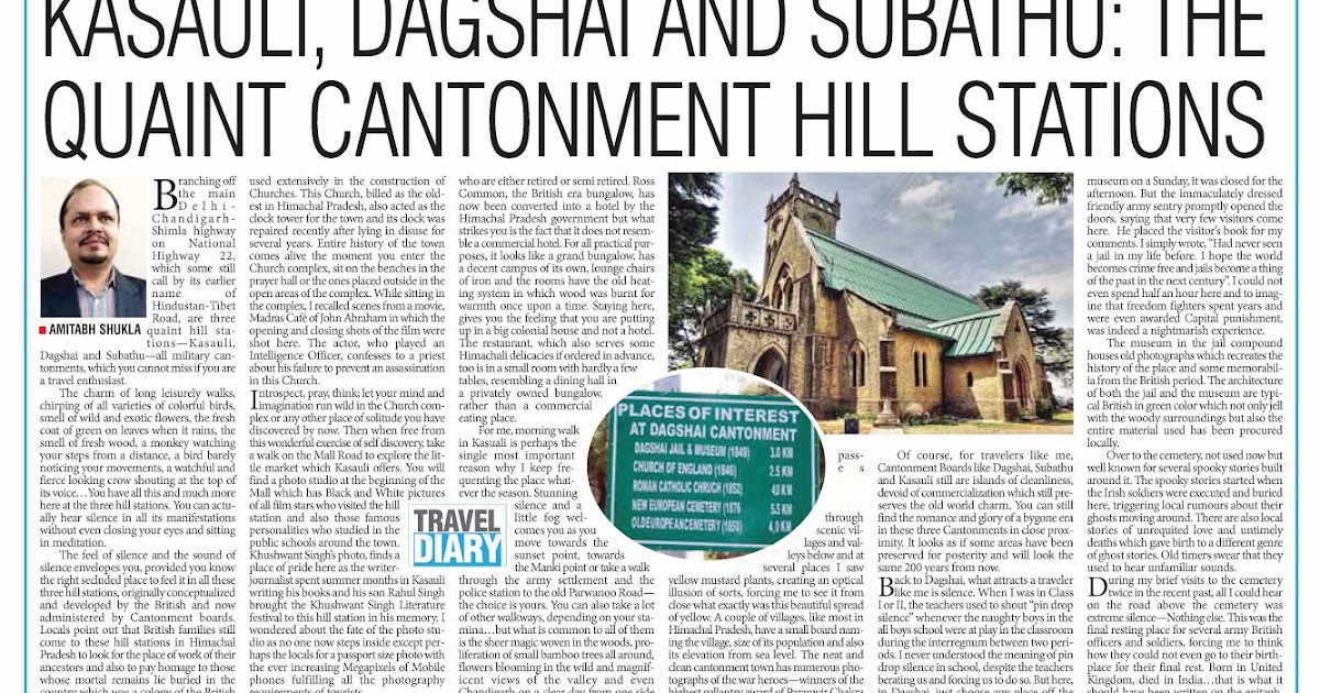 KASAULI, DAGSHAI AND SUBATHU: The Quaint Cantonment Hill stations 