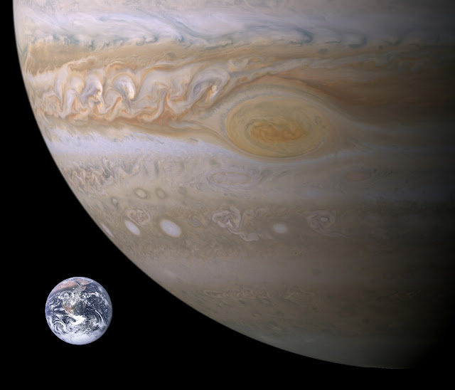 Comparison of the Earth to the Great Red Spot of Jupiter