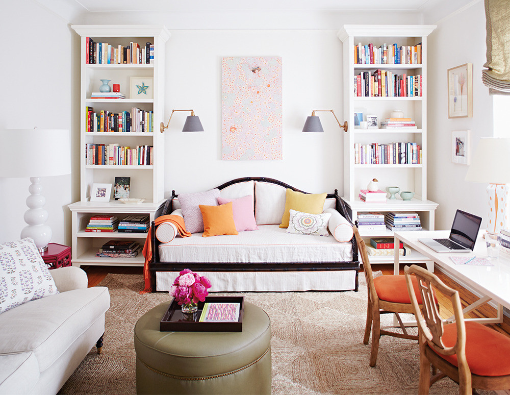 EvY at HomE bookcases flanking things with sconces