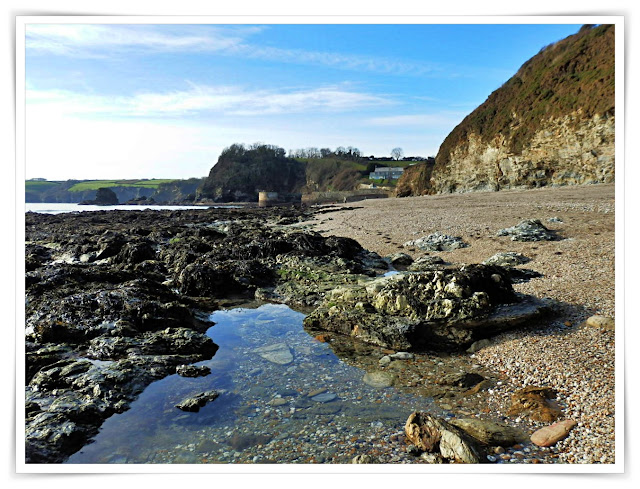Looking towards the harbour from the Charlestown stony beach