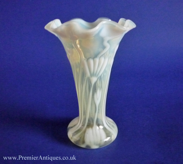 Premier Antiques Richardson's Art Nouveau Vaseline Glass Vase
