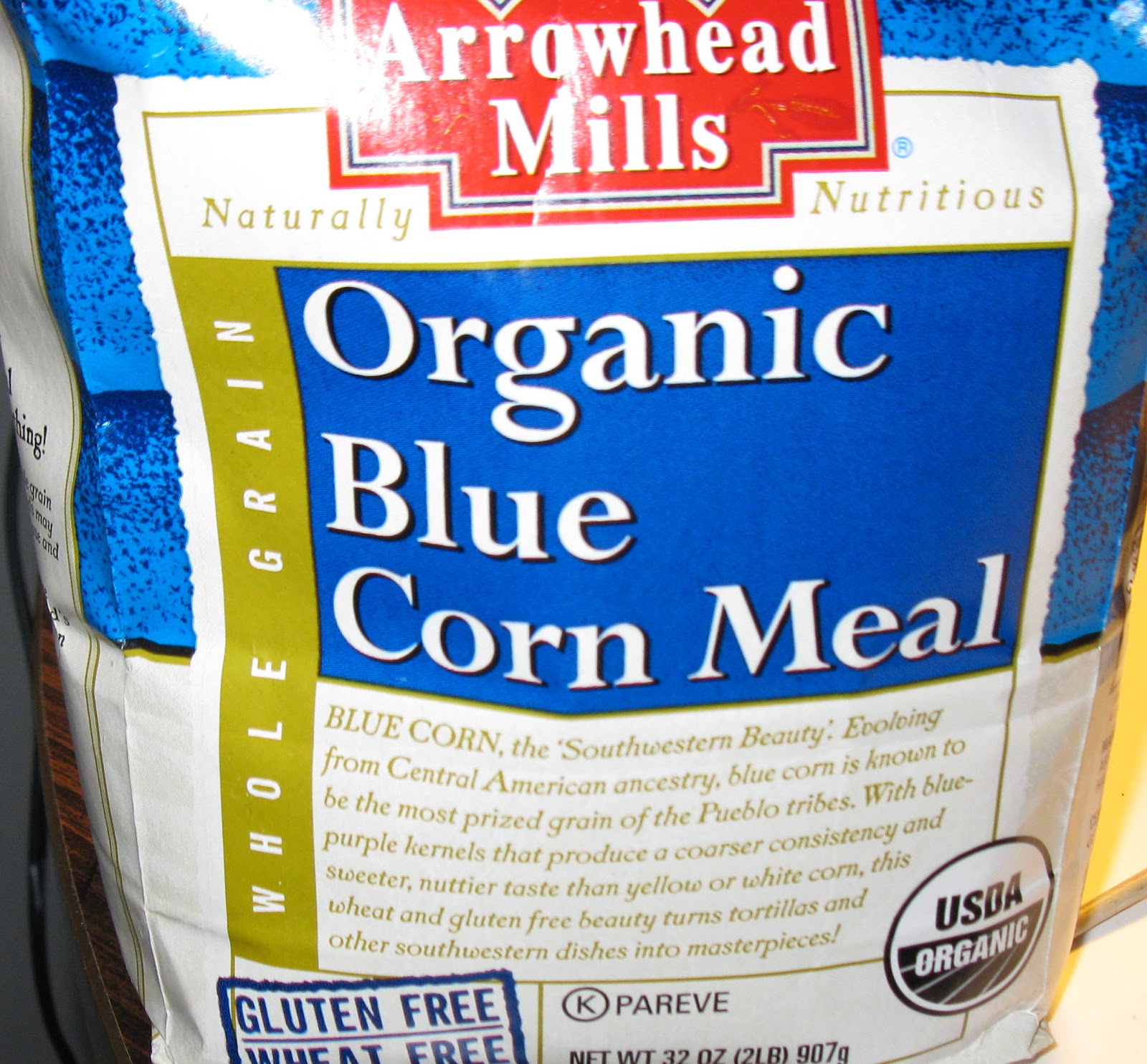 GOOD LIFE Living Well Organic Blue Corn Meal..a sacred food..Photos UP