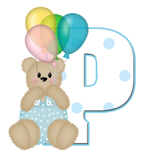 Abecedarios de Osita de Peluche con Globos. Teddy Bear with Balloons Alphabet.