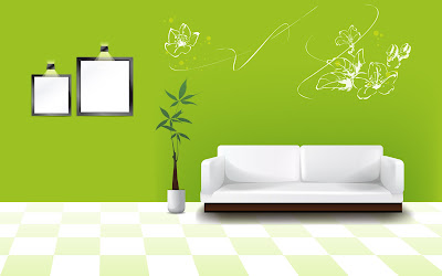 Digital Arts Interior With Green Drawing Room