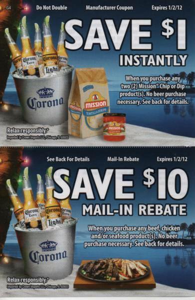 Coupon STL Corona Beer Rebate 10 On Beef Chicken And or Seafood