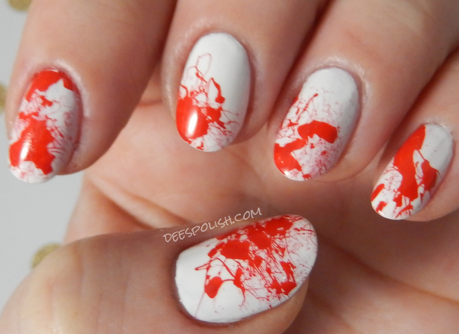 4. Halloween Blood Splatter Nails - wide 9