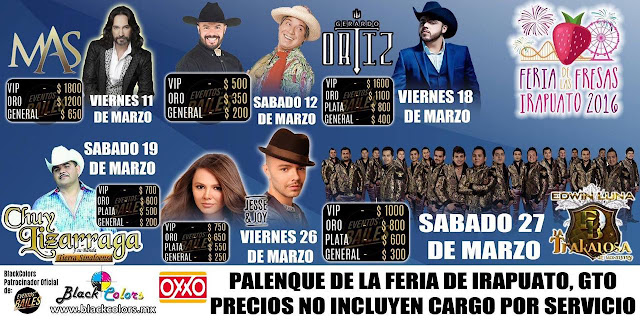 artristas feria de las fresas irapuato 2016 palenque feria irapuato 2016
