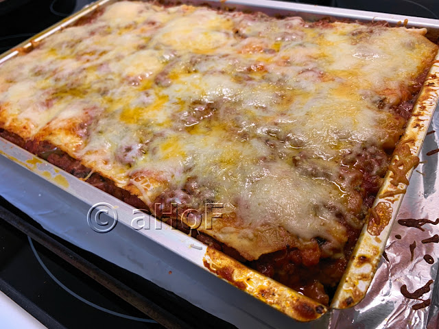 Lasagna, Homemade Pasta, fresh paste, just baked