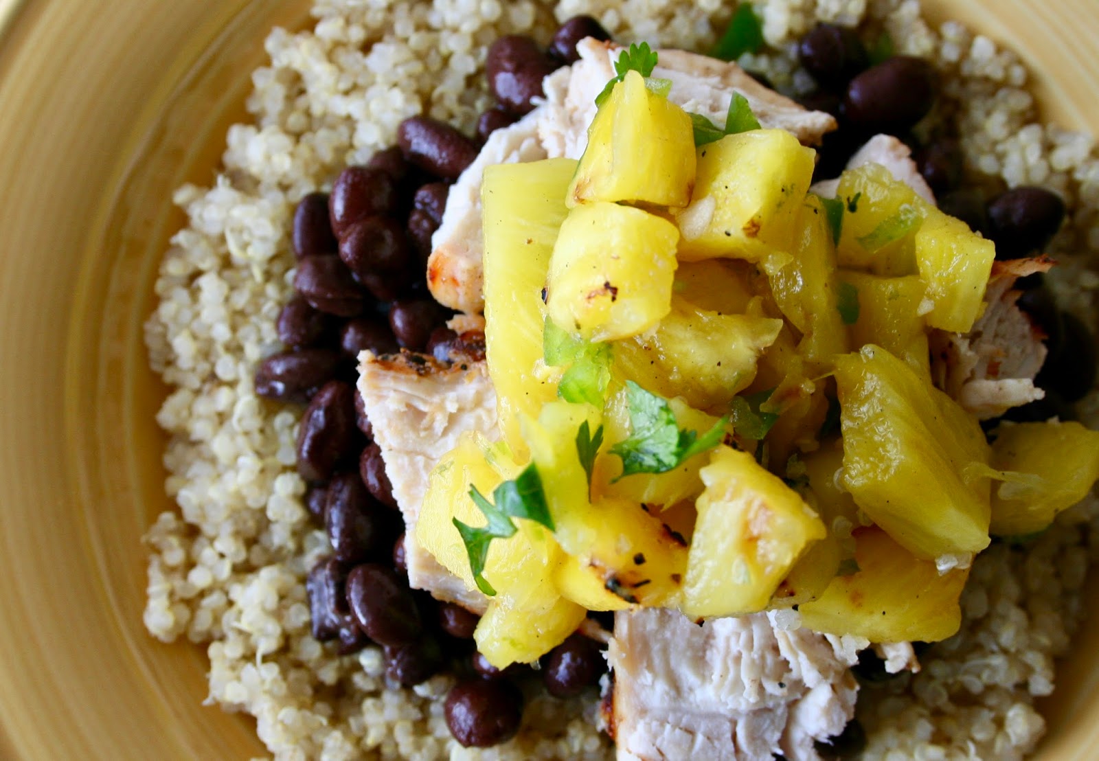Cuban Mojo Pulled Pork Quinoa Bowls with Pineapple Salsa food review