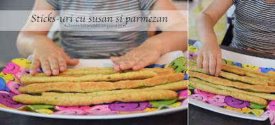 Sticks-uri cu susan si parmezan