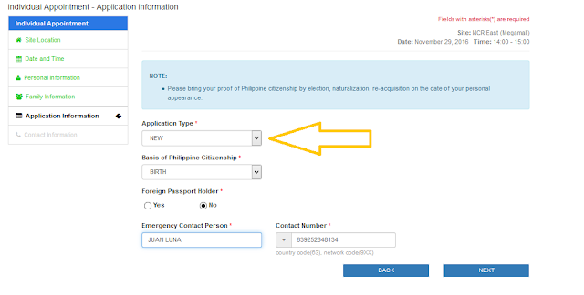 appointment type of application