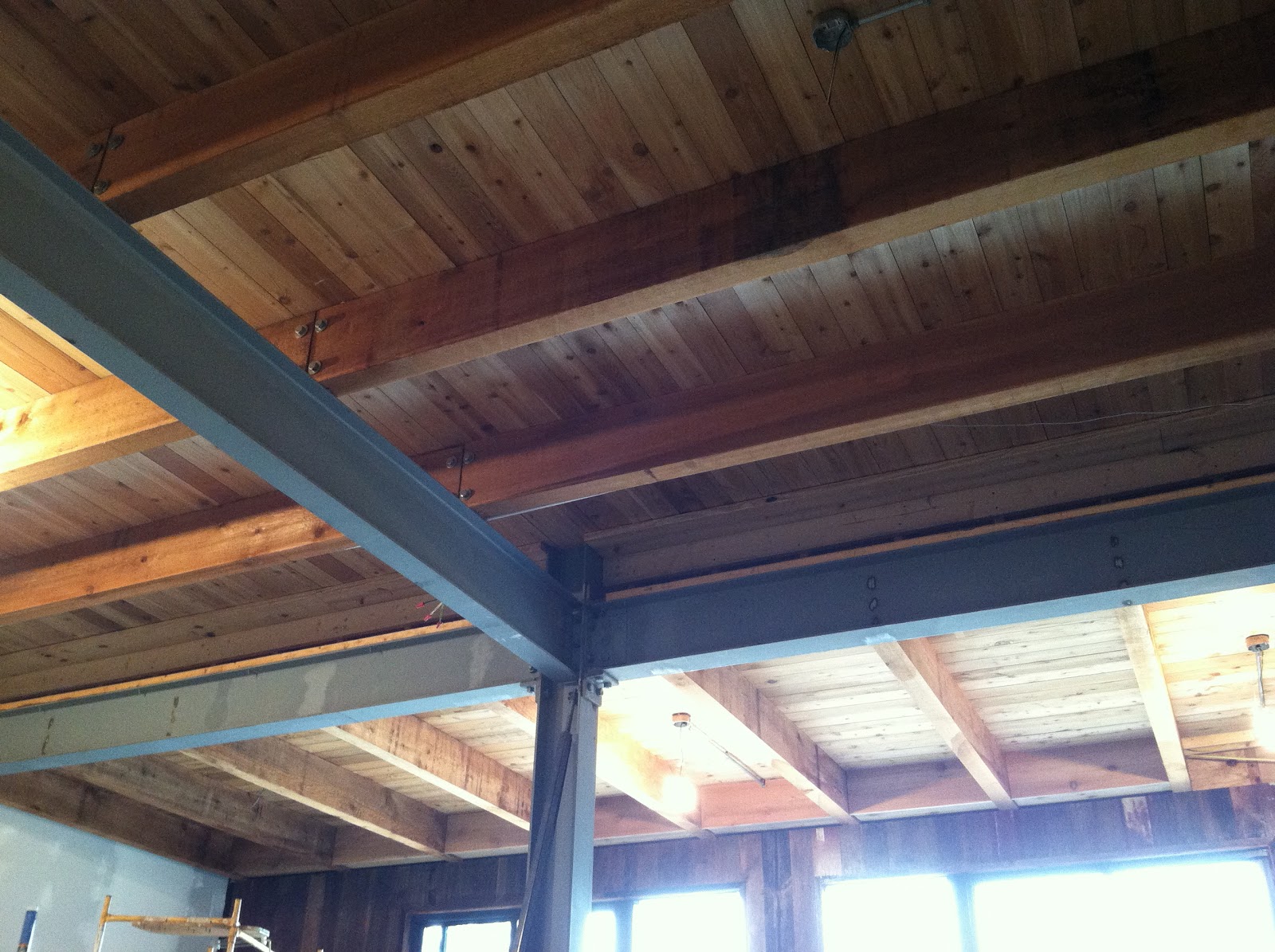 Timber Springs Lodge Plank and Beam Ceiling