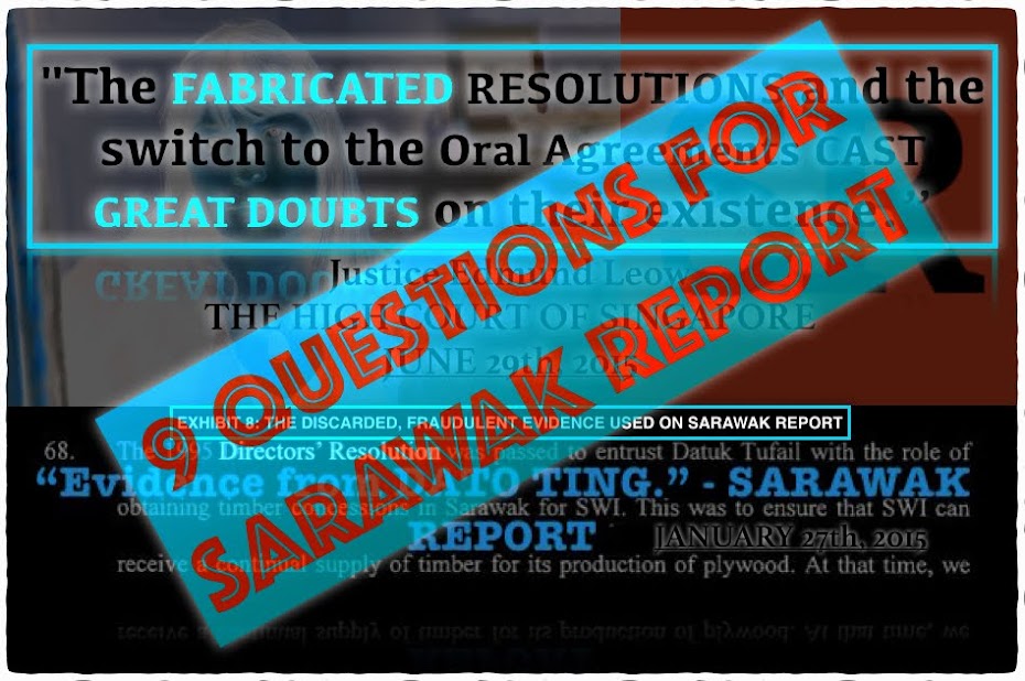 NINE QUESTIONS FOR SARAWAK REPORT