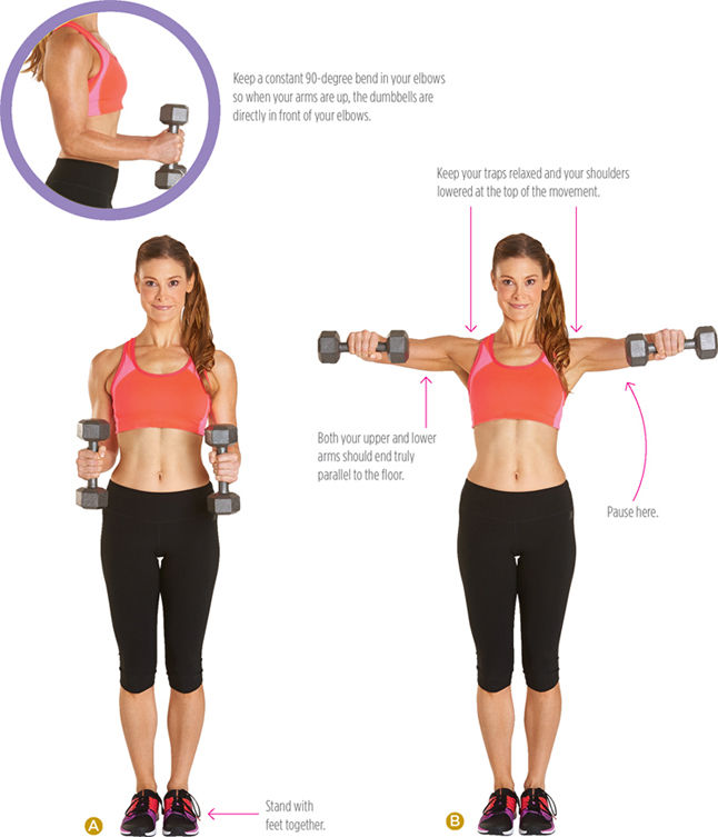 women's health women's health DUMBBELL BENT ARM SIDE RAISE